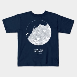 Luanda, Angola City Map - Full Moon Kids T-Shirt